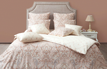 Постельное белье Евро сатин 4 нав Марсель айвори 5657/2 Хлопковый Край