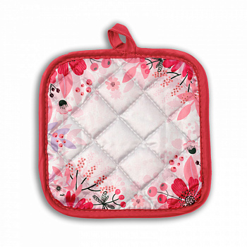 4650512528231 Прихватка (квадратная) 17х17 стеганная 'Цветочная нежность'