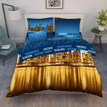 Постельное белье Дуэт-М бязь 3698/2 Ночной город Василиса'20 (С)