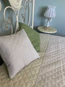 Покрывало 160х215 цв.кремовый/фисташка 1608001/014 Орхидея