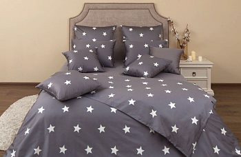 Постельное белье 2,0-М сатин Монамур графит 5699/5  Хлопковый Край