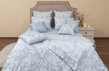 Постельное белье Евро-М сатин 4 нав Феличе скай 5713/3 ЦФ Хлопковый Край