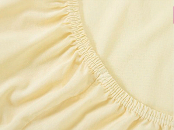 Простынь трикотажная на резинке 140х200х20 молоко Хлопковый Край