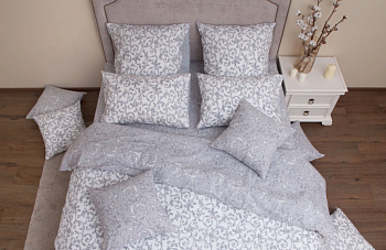 Постельное белье Евро бязь-люкс 4нав Ницца грей 5747/1 Хлопковый Край