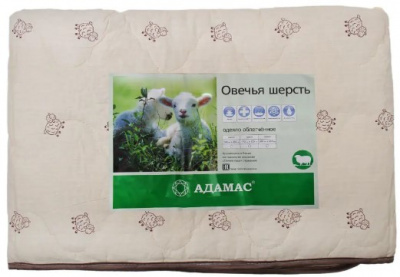 Одеяло Овечья шерсть детское 110х140 поликоттон Адамас 1