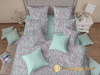 Постельное белье 1,5 сатин Кассиопея полынь 7733/3 Хлопковый Край