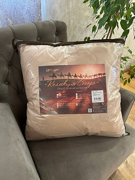 Подушка Верблюжья шерсть 68х68 тик 100% х/б с кантом Коллекция САХАРА Люкс Орхидея