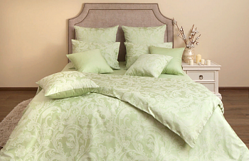 Постельное белье 1,5-М сатин Грейс фисташка 5721/5  ЦФ Хлопковый Край 