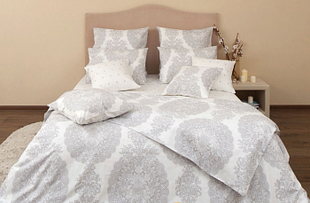 Постельное белье Евро бязь-люкс 4нав Сицилия серебро 5691/3 Хлопковый Край