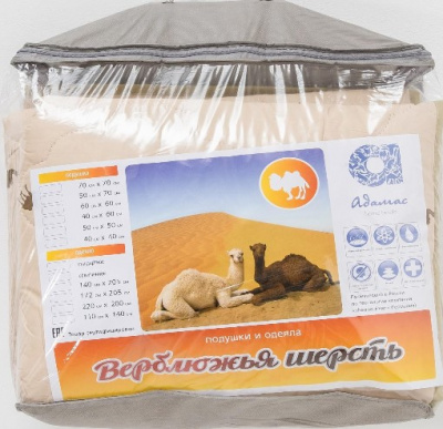 Одеяло Верблюжья шерсть 200х220 обл. тик Адамас
