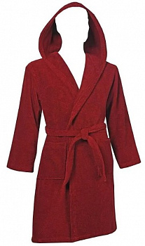 халат малиновый с капюшоном