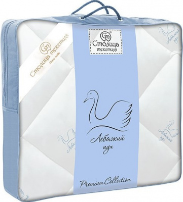 Одеяло Лебяжий пух 140х205 сатин тик 300гр Премиум СТ
