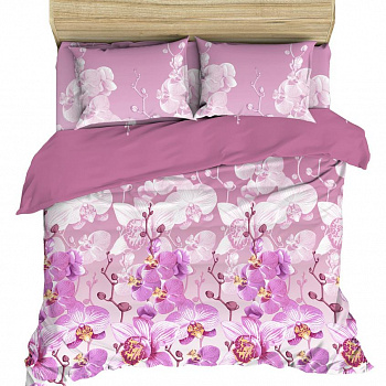 Постельное белье Дуэт бязь наб. 7345/1 Красавица орхидея МИЛЕДИ'20 