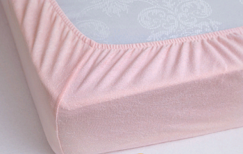 Простынь махровая на резинке 120х200х25 роза Хлопковый Край