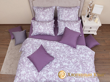 Постельное белье 1,5-М сатин Эмилия лиловый 7731/3 ЦФ Хлопковый Край