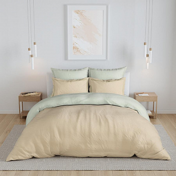 Постельное белье Евро-СТ сатин гл/кр 4 нав Песчаная река Василиса'20