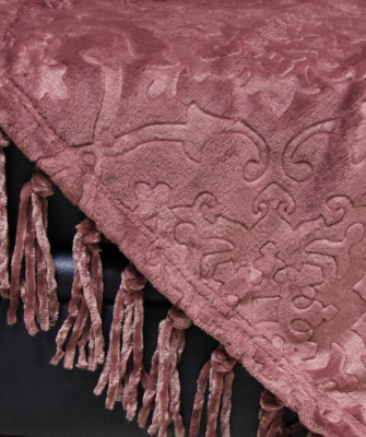 «KAZANOV.A» Плед «Виндзор» марсала жаккард кисточки 160х210 Пледы 160х210см 2