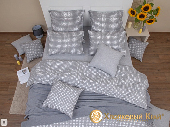 Постельное белье Дуэт бязь-люкс Мэрит грей 6004/1 Хлопковый Край