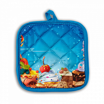 4650512528217 Прихватка (квадратная) 17х17 стеганная 'Кондитерская лавка'