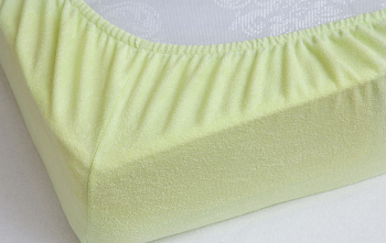 Простынь махровая на резинке 120х200х25 лайм Хлопковый Край