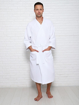 Халат вафельный белый