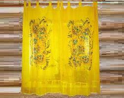 Комплект штор лен Хохлома на желтом 