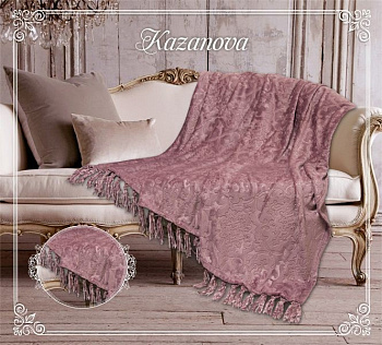 «KAZANOV.A» Плед «Виндзор» марсала жаккард кисточки 160х210 Пледы 160х210см