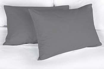 Наволочка поплин 70х70 (1шт) гл/кр графит Орхидея